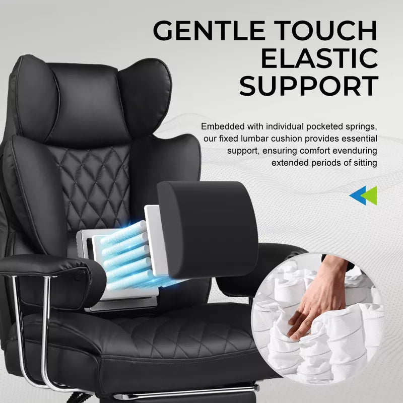 GTRACING Big and Tall Chair, Ergonomic Office Chair, Outward Fixed Soft Armrests and Footrest