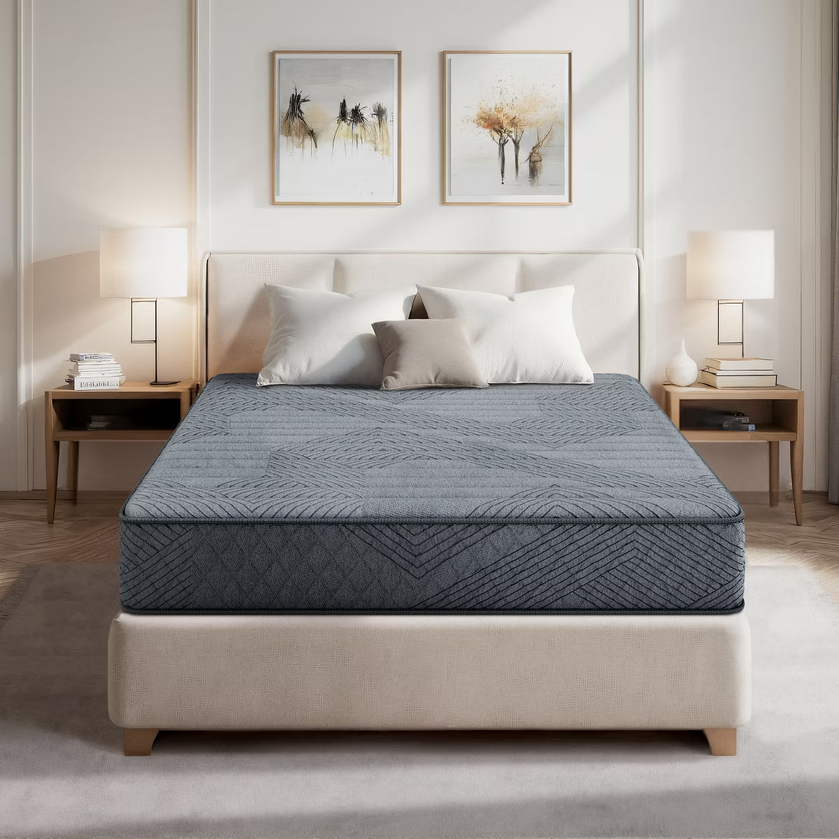 Swedrea Hybrid Mattress Anti Static Firm Cooling Breathable Gel Memory Foam, CertiPUR-US, OEKO-TEX Certified Foam, Gray