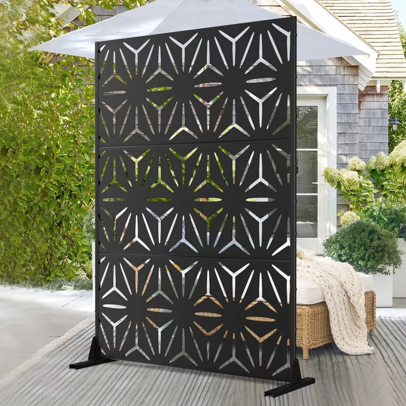 PexFix Outdoor Metal Privacy Screen Garden Fence in Stars Pattern