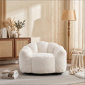 Lotus-Shaped Bean Bag Chair for Adults-Soft Comfy Floor Chaise Lounge Accent Chair with Portable Handle, Cozy Seating for Living Room, Bedroom & Dorm