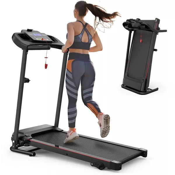 Dexmalle 2.5HP Folding Treadmill Electric Running Machine W/Bluetooth App Self-standing