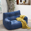 JOYRACER Oversized 2-Seater Bean Bag Chair for Adults, Giant Loveseat Sofa with Filler & Pocket, Couch for Gaming, Reading, and Living Room Use, Navy