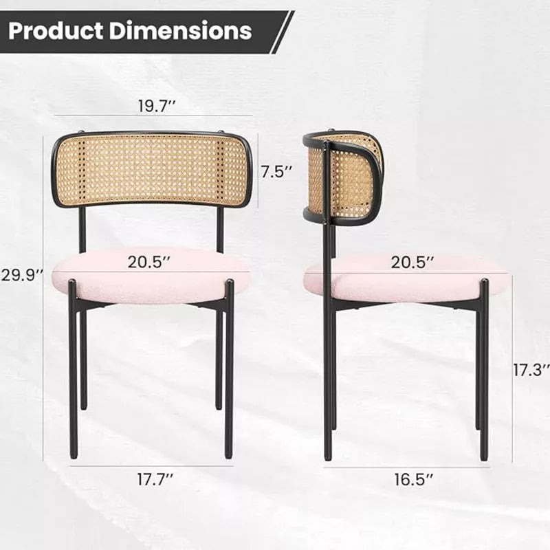FONTOI Accent Chairs, Modern Hardback Chairs with Cozy Seat Cushions, Space-Efficient Pair for Small Rooms, 4PCS, Pink, 19.7"*16.5"*29.9"