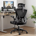 KERDOM Ergonomic Office Chair, Home Office Desk Chair with Headrest, Lumbar Support, Black
