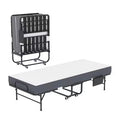 VIYET 75 Inch Folding Bed, 5" Memory Foam Rollaway Guest Bed, 450LBS Heavy Duty Metal Frame with Wheels, Portable Twin Bed for Adults Guests