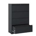 Yukimo Lateral File Cabinet with Lock, 52"H Black Lockable Metal Filing Cabinet, Heavy-Duty Steel Storage Cabinet with Silent Full Extension Slides
