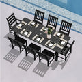 Greforg 9 Piece plastic wood Patio Outdoor Dining Set,with a table and chairs,black