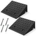 KROAK Rubber Car Curb Ramps,6 Rise Height Heavy Duty 8818lbs Capacity Threshold Ramps，Portable Driveway Ramps for Cars Wheelchairs Scooter Lawn Mower，2 Pack