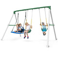 KloKick 600lbs Heavy Duty Swing Set  A Frame Metal Swing Set with Platform Swing  2 Belt Swings for Backyard
