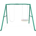 KloKick Heavy Duty A Frame Swing Stand, 440lbs Capacity, Metal Swing Frame with 5 Hanging Hooks, for Kids and Adults, Outdoor Fun(Green)