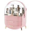 Makeup Organizer for Vanity, Make up Organizers and Storage, Cosmetics Skincare Organizers with Lid and Drawers, Cosmetic Display Cases for Countertop, Bathroom, Dresser, Ideal Gifts for Women(Pink)