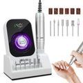 Sentryse Electric Nail Drill 40000RPM Professional Electric File Rechargeable Nail Drill Machine with LCD Display  Base  7 Bits for Salon Manicures