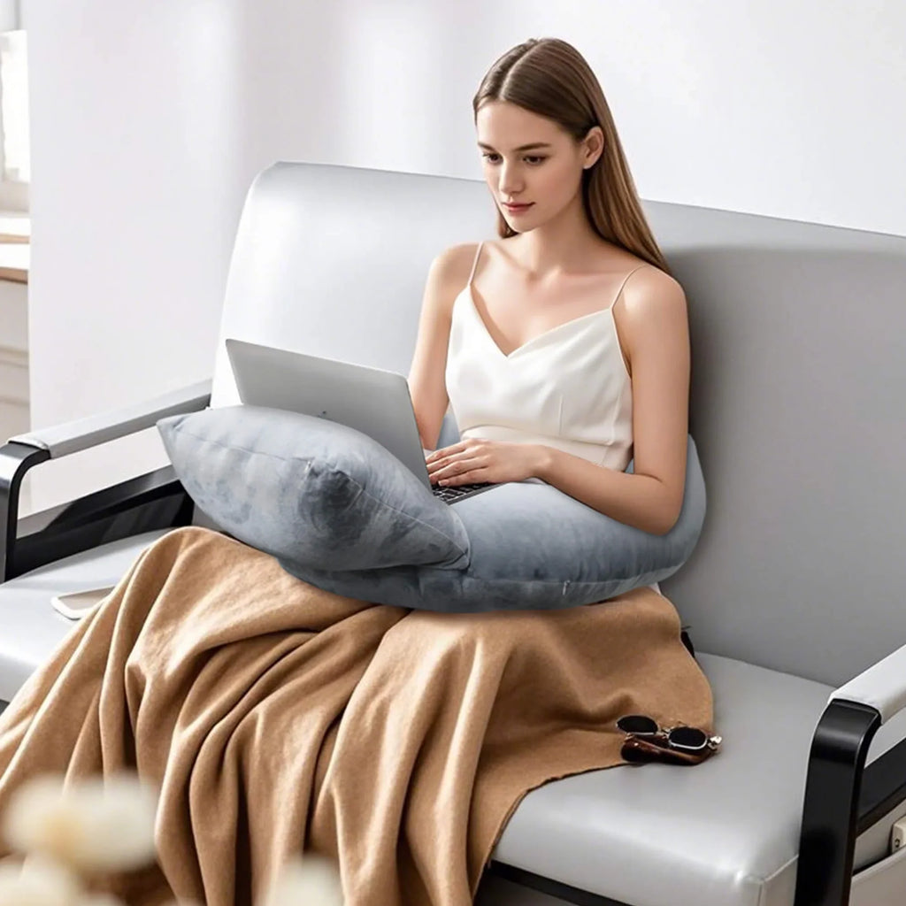 Sentryse Reading Gaming Pillow, Lap Desk Pillow Arm Support Pillow for Reading Gaming Working Crocheting, Grey