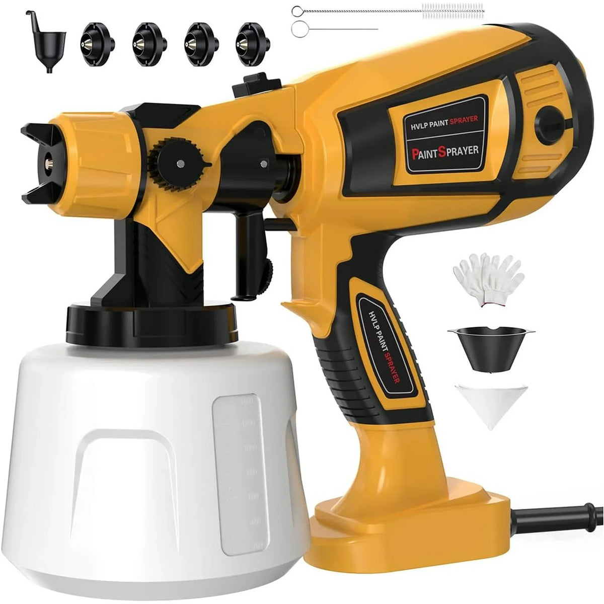 Paint Sprayer, Electric Spray Paint Gun with Light, Spray Gun for Furniture, Fence, Walls, Door Painting