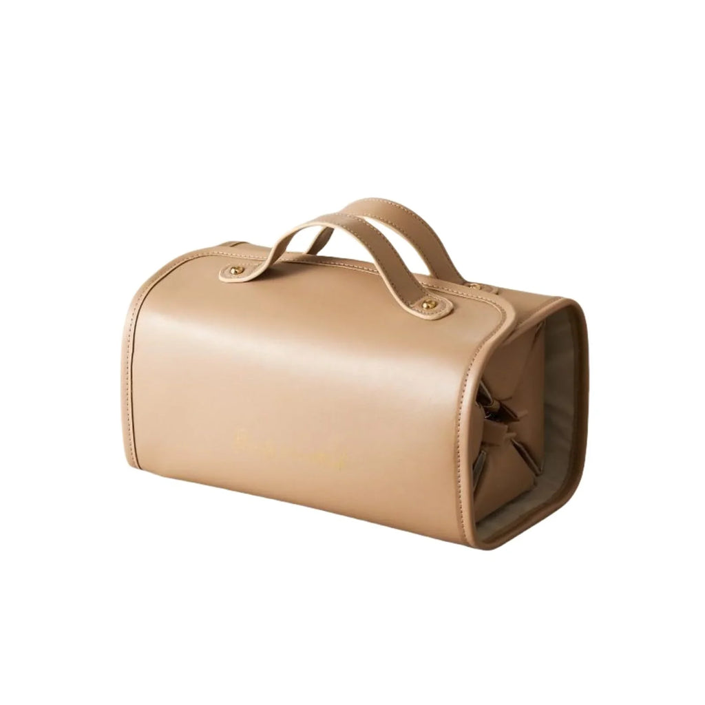 Portable 4-in-1 Foldable Cosmetic Bag - Large Capacity, Waterproof Travel Makeup Organizer with Detachable Design (Brown)