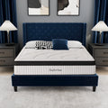 Queen Size Mattress, 14 Inch Bamboo Foam Mattress in a Box with 7 Premium Layers, Medium Firm Gel Hybrid Mattress with Pressure Relief and Support for Cool Night, CertiPUR-US Certified