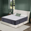 Queen Size Mattress,15 Inch Foam Mattress in a Box with 9 Premium Layers, Medium Firm Charcoal Gel Hybrid Mattress with Pressure Relief and Support for Cool Night, CertiPUR-US Certified