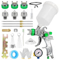 Sentryse Professional HVLP Spray Gun Set Gravity Feed Air Spray Gun with 1.4, 1.7, 2.0mm Nozzles for Auto Paint, Primer, Touch Up
