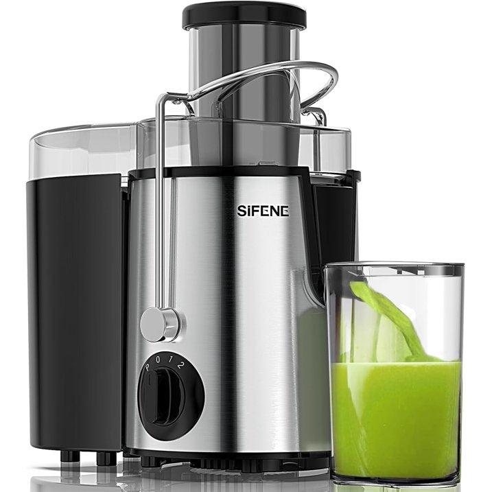 SiFENE 400W Centrifugal Juicer Machine, 3 Wide Chute, 3 Speed Setting, Higher Nutrient Yeild, Easy to Clean, Silver