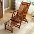 SUSUZI Foldable Bamboo Recliner Chair with 5-Position Adjustable Backrest, Ergonomic Lounging Chair, Supports Up to 300lbs