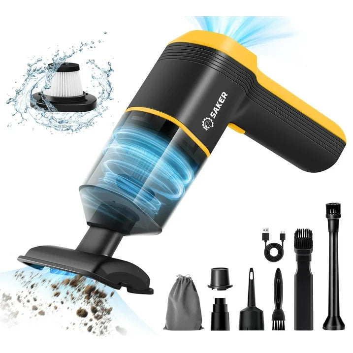 Saker Cordless Handheld Vacuum Cleaner with HEPA Filter, 120W, 12Kpa Strong Suction Power, 4000mAh Battery for Fast Charging