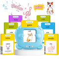 Spanish & English Talking Flash Cards for Toddlers 1 2 3 4 5 6 Toys for Kid-112 Cards 224 Words Blue
