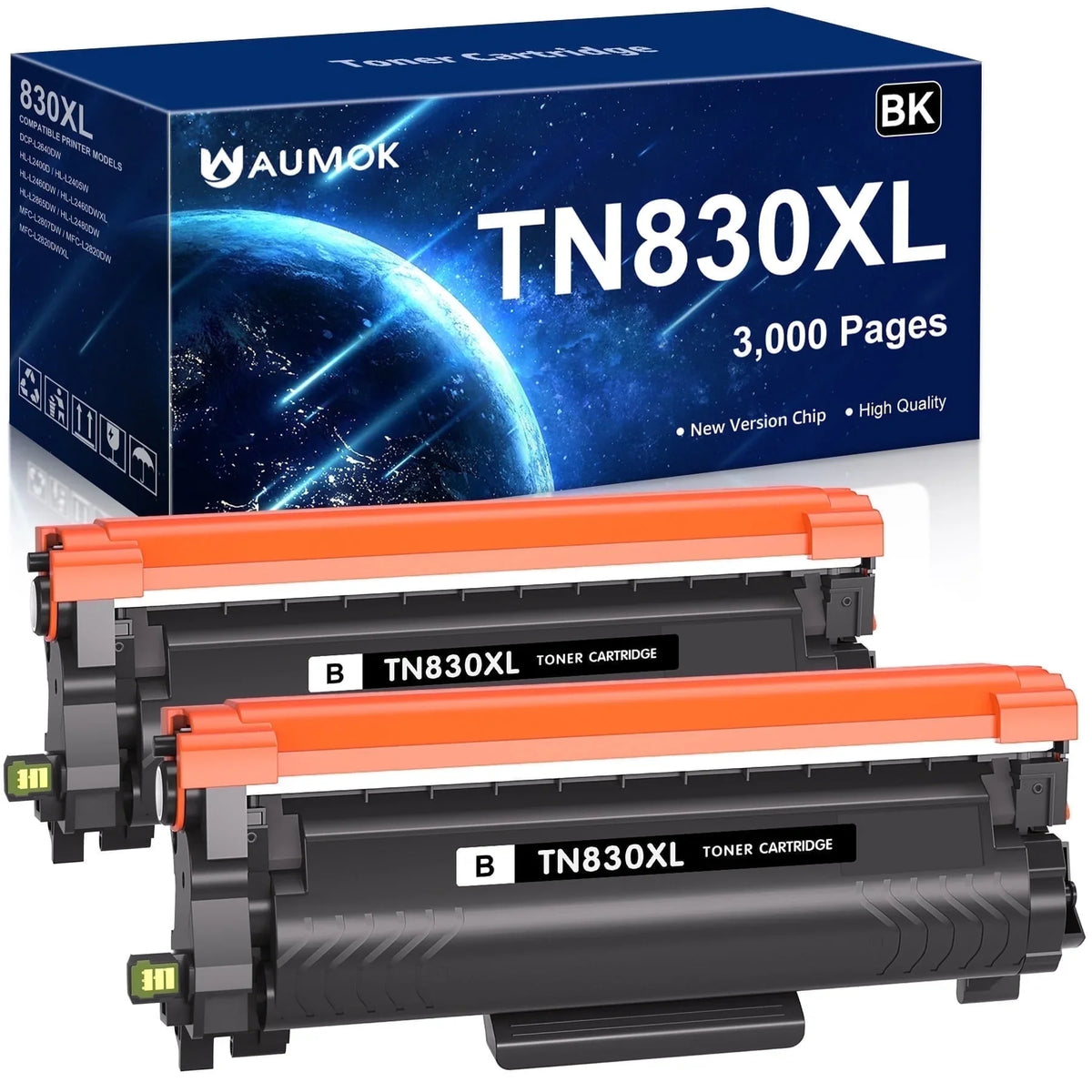 TN830XL Toner Cartridge (2BK) Replacement for Brother TN830 Toner for Brother Toner TN830XL TN830