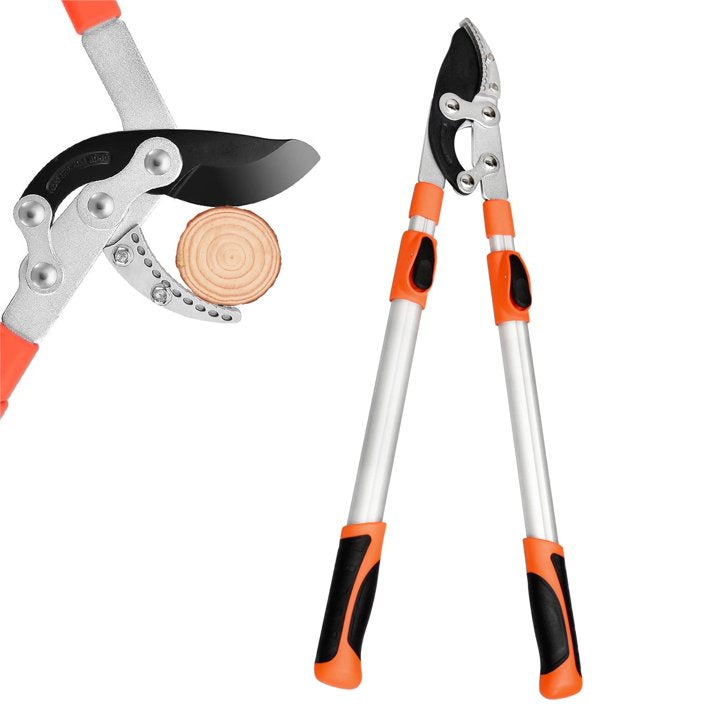 Sentryse Extendable Anvil Loppers, 27 41  Telescopic Tree Trimmer, Long Handle Branch Cutter with 2 Clean Cut Capacity for Gardening Pruning