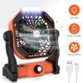 Uarter Camping Fans for Tent 10 inch Stepless USB Rechargeable Fan 5000mAh Battery with Outdoor LED Light, 270 Rotation, for Office,Bedroom,Outdoor