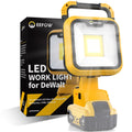 Uarter Portable Work Light 2 COB LED Lamp 6500K 6400LM Cordless Job Lighting 140 Rotatable 4 Modes Flashlight for Dewalt 20v Max Rechargeable Battery