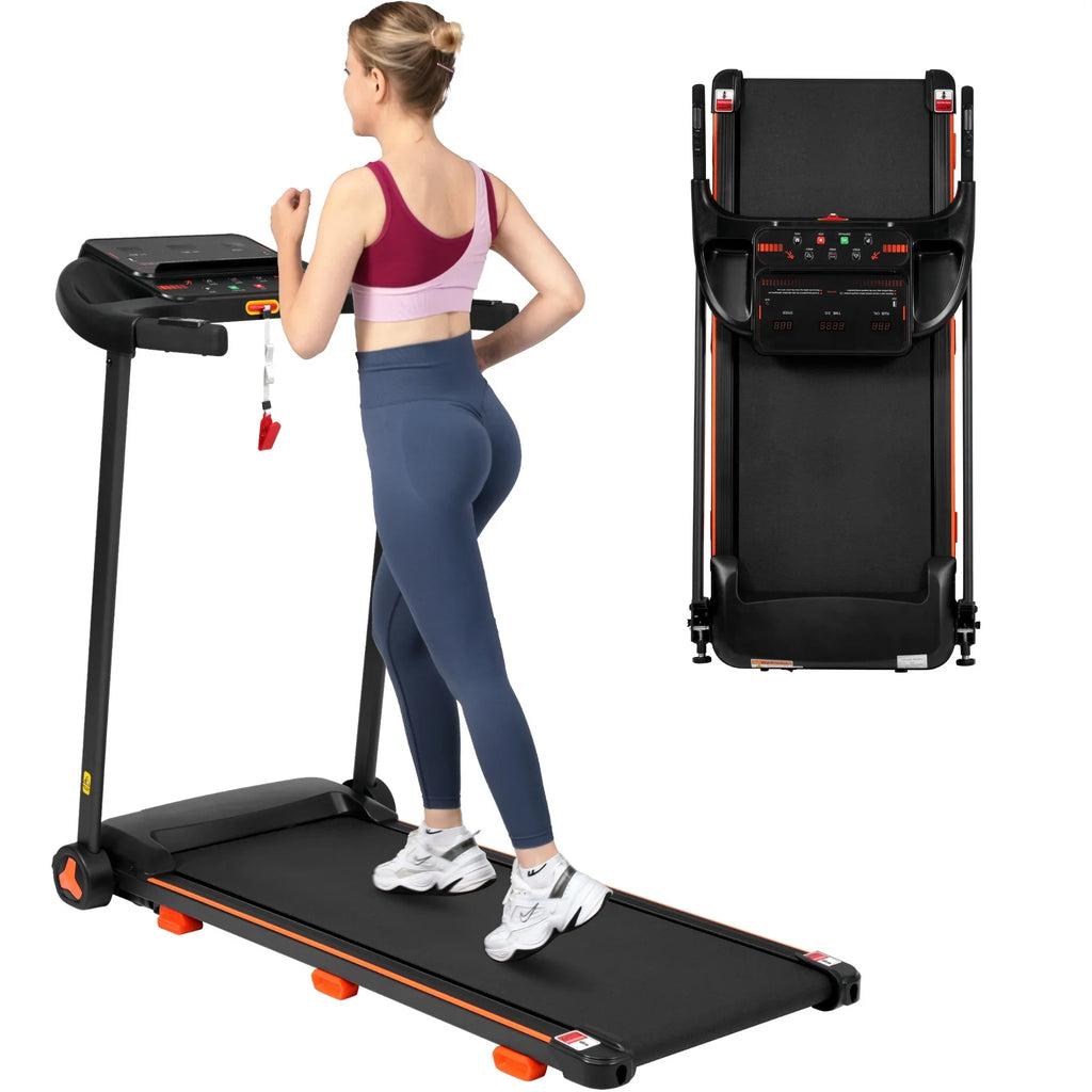 VLDTDRDI 500LBS 2.5HP Folding Treadmill with 7.5mph Speed,Portable Running Walking Compact Exercise Machine with USB Charge Station,Bluetooth speaker, 2 Level Incline for Home