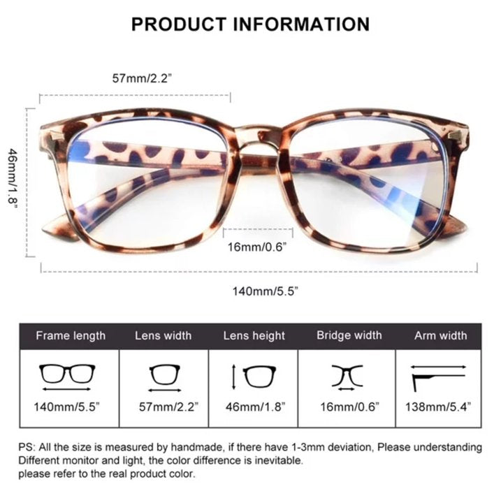 Blue Light Blocking Glasses, Computer Reading/Gaming/TV/Phones Glasses for Women Men, Anti Eyestrain  UV Glare, Anti Eyestrain, Leopard