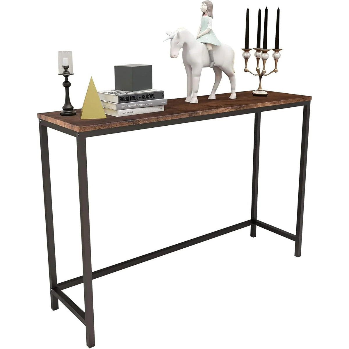 Console Table, Thin Sofa Table for Hallway, Bedroom, Living Room, Walnut