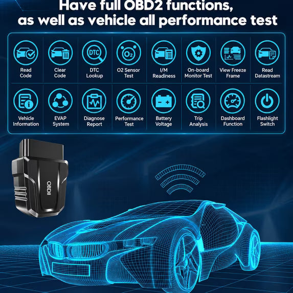 CICPAP Bluetooth OBD2 Scanner, Car Code Reader for iOS & Android, No Subscription