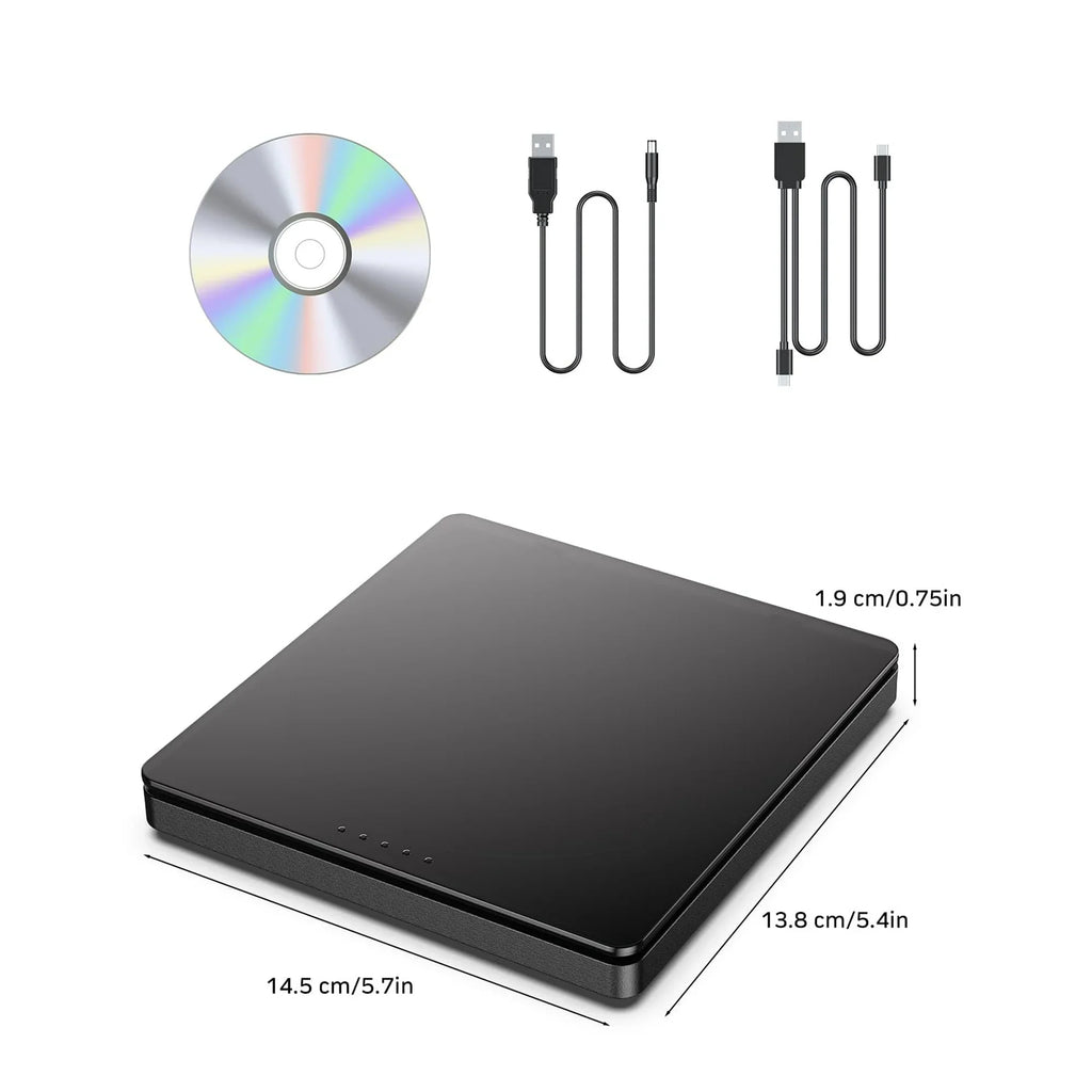 External cd/dvd drive for laptop,CD Burner Clamshell Portable Reader Writer Optical disk Drive,Dvd player for Laptop +/RW usb 3.0 with Carrying Case,External dvd drive for PC Windows Linux Mac