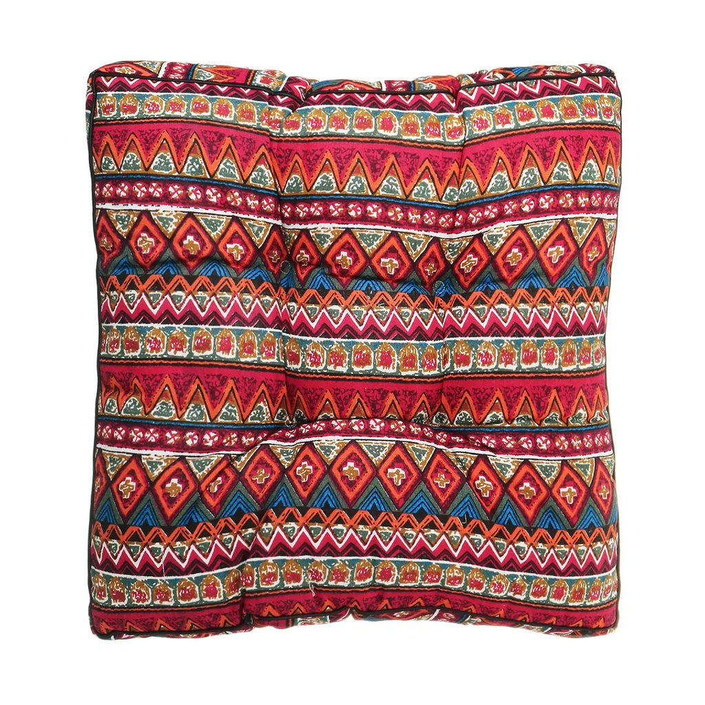 YEERSWAG Outdoor Patio Seat Cushions Bohemian Chair Pads,Square Floor Pillow,Meditation Yoga Cushion for Garden Patio Home Backyard Office,19.7x19.7x3.9