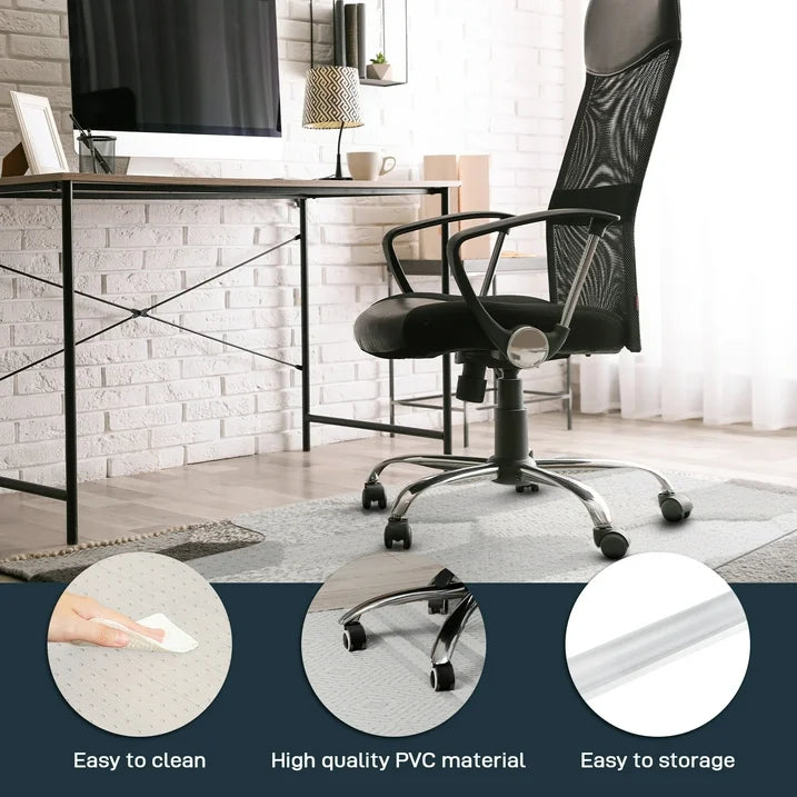 YEERSWAG Office Chair Mat for Carpet Floor 48x30 PVC Chair Mat,Carpet Protector Rectangle Transparent Non-Slip Computer Desk Chair Mat with Grippers for Work, Home,Gaming