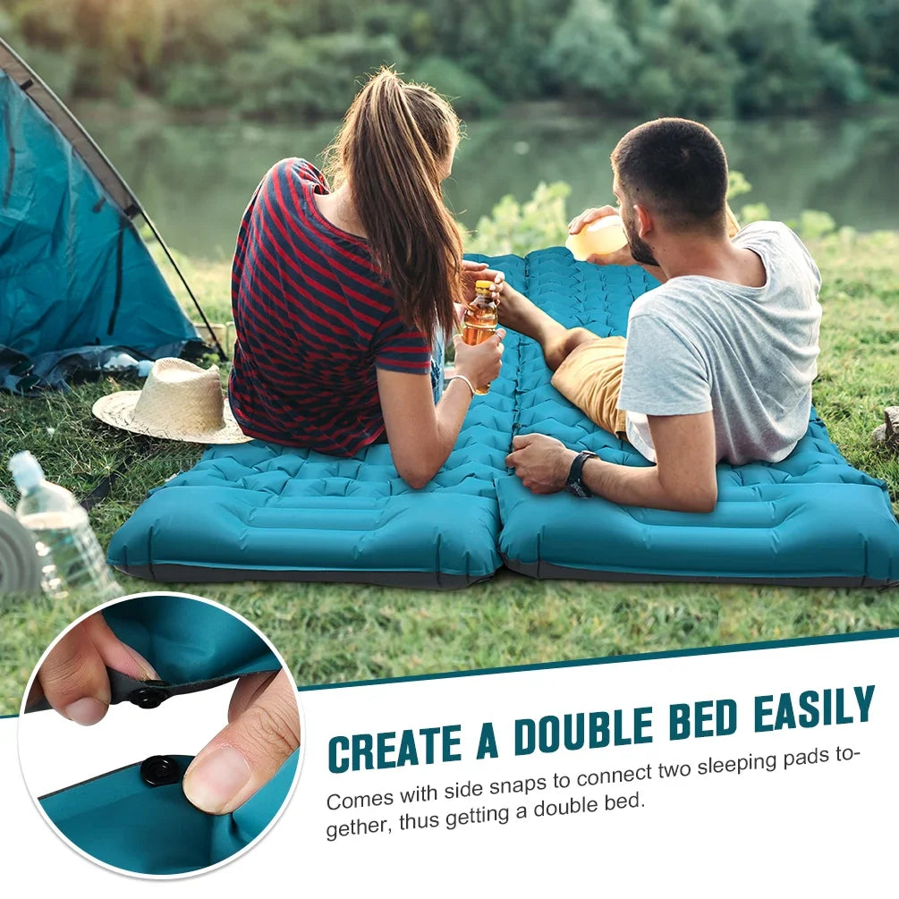 Uarter Sleeping Pad: 79 × 28 Inch Inflatable Sleeping Mat Waterproof Camping Pad Camping Mattress for Backpacking, Hiking, Traveling, Blue