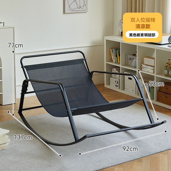 SUSUZI Rocking Chair with Cushion, Lounging Chair for Indoor and Outdoor Patio, Oversize Rocking Chair for Living Room, Porch, Gray