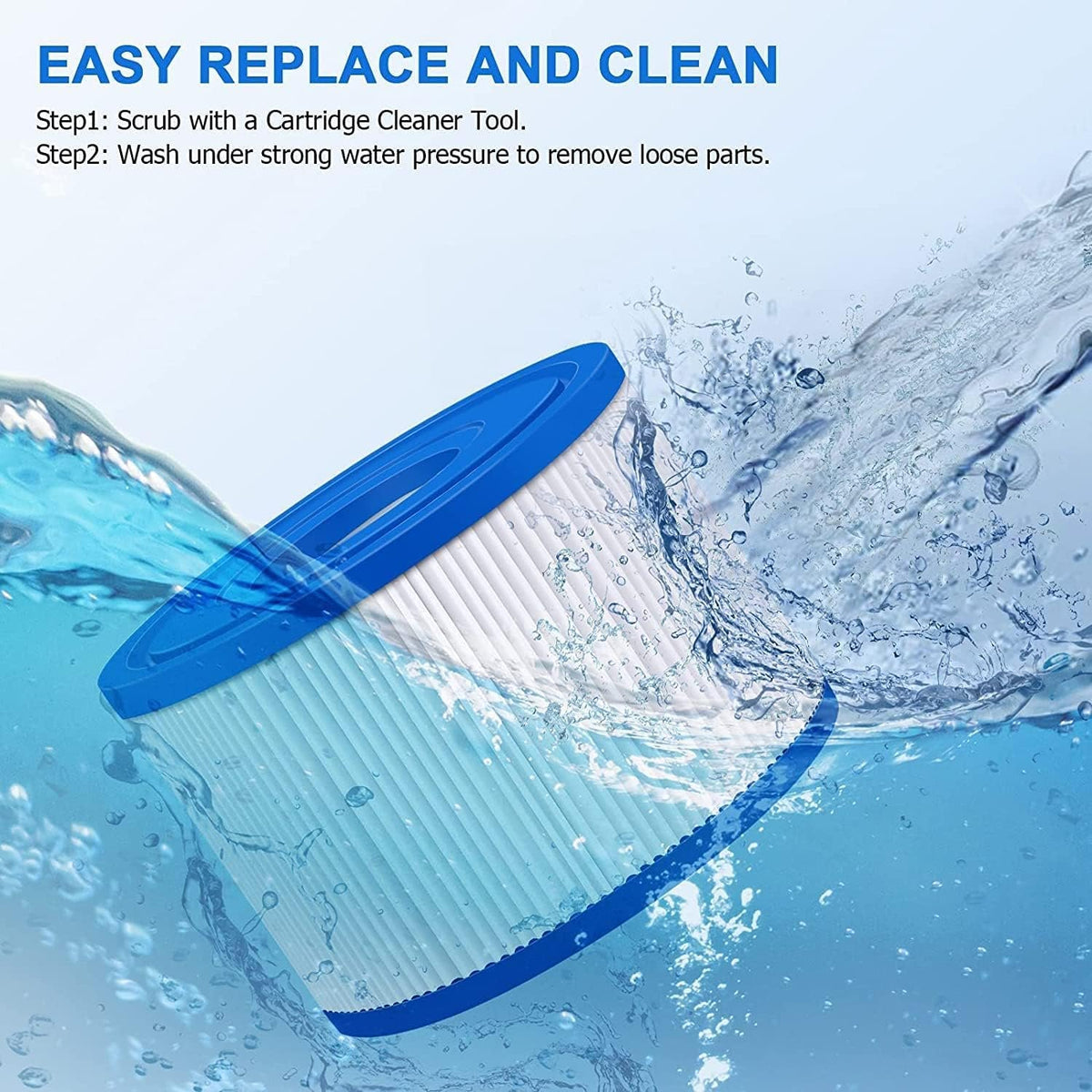 6 Pack Type VI Spa Hot Tub Filters Fit for Coleman Saluspa Lay-Z-Spa, Inflatable Hot Tub Filters Replacement for 90352E 58323 Cartridges